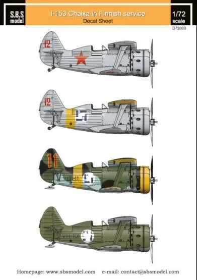 Polikarpov I-153 Chaika Finnish Air Force 1:72