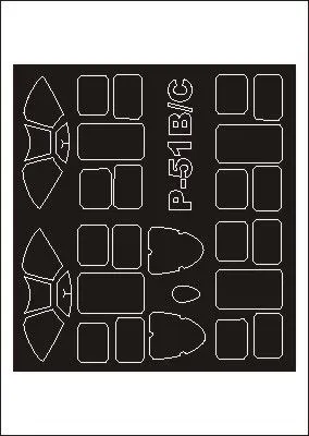 P-51B/C mask für Trumpeter 1:32