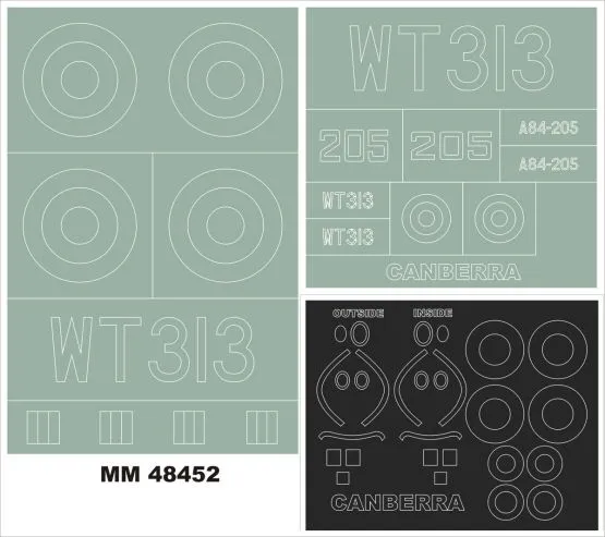 Canberra B6/B20 maxi mask für Airfix 1:48