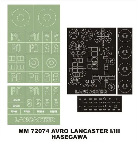 Lancaster B Mk.I/II maxi mask für Hasegawa 1:72