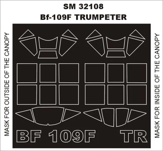 Bf 109F mask für Trumpeter 1:32