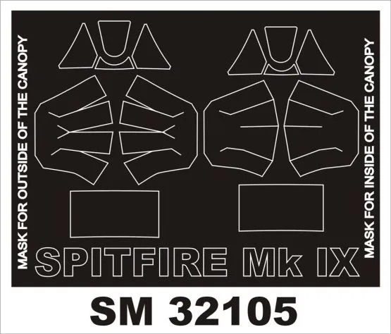 Spitfire Mk.VIII/IX mask for Tamiya 1:32 Spitfire Mk.VIII/IX mask for Tamiya 1:32