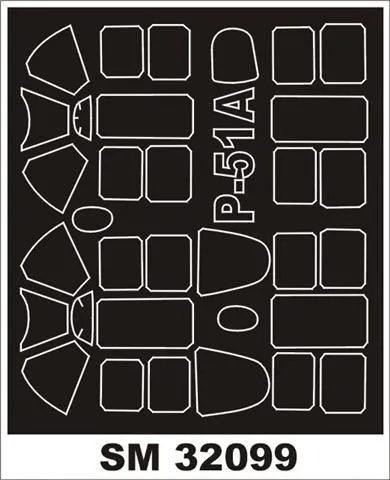 P-51A Mustang mask for Hobbycraft 1:32