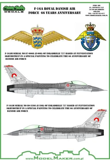 F-16A Royal Danish AF 66 Years anniversary 1:72