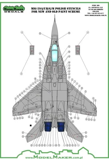 MiG-29 Polish stencils 1:72