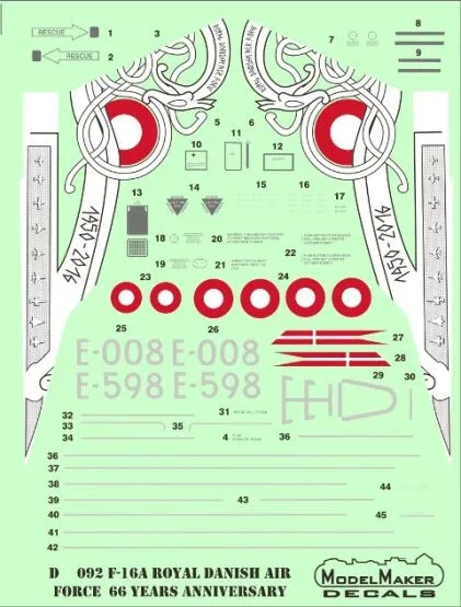 F-16A Royal Danish AF - 66 Years anniversary 1:48