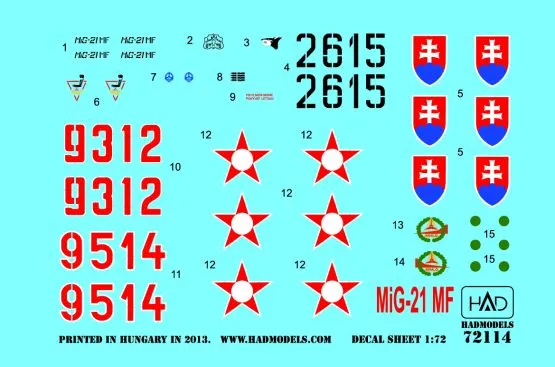 MiG-21MF - Slovakian & Hungarian Air Force 1:72