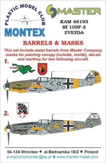 Bf 109F-2 mask & Barrels for Zvezda part.2 1:48