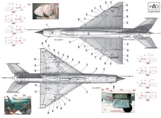 MiG-21MF stencil 1:144