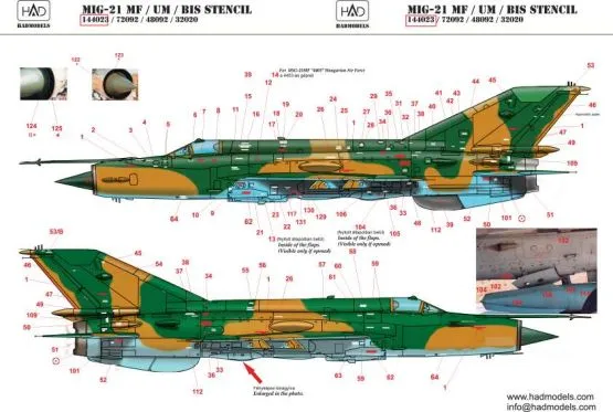 MiG-21MF stencil 1:144