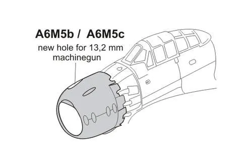 A6M5b/c Zero Cowling with MG Opening 1:72