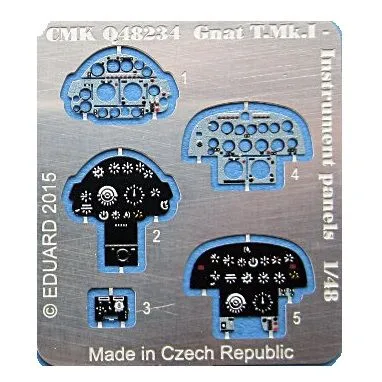 Folland Gnat T.1 Instrumet panels for Airfix 1:48