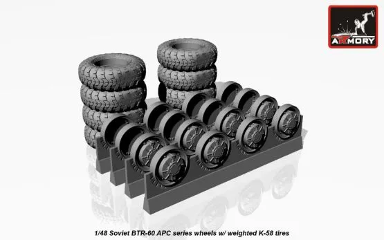 BTR-60 wheels w/ weighted K-58 tires 1:48