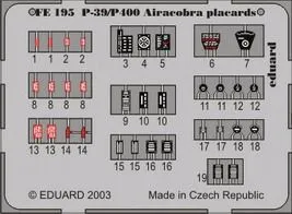 P-39/ P-400 placards 1:48