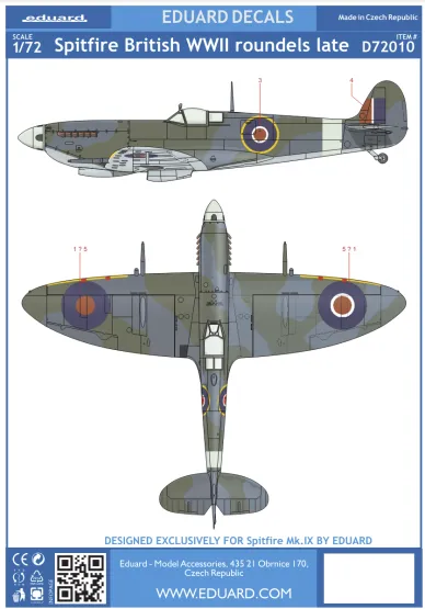 Spitfire - British WWII roundels late 1:72