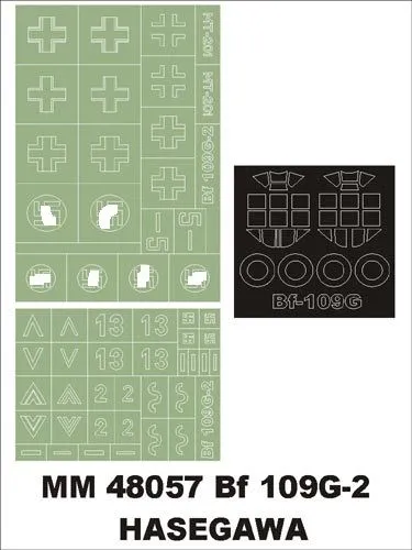 Bf 109G-2 maxi mask for Hasegawa 1:48
