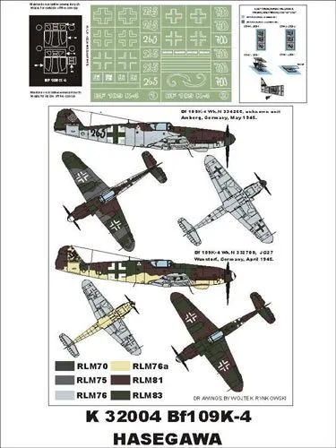 Bf 109K-4 super mask for Hasegawa 1:32