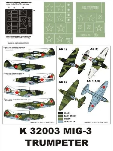 MiG-3 super mask for Trumpeter Part.1 1:32