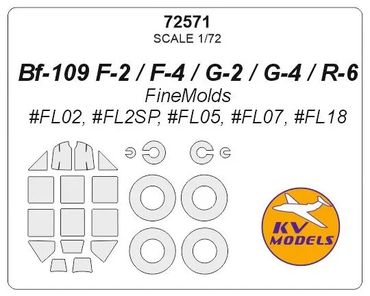 Bf 109F-2/R-6/G-4 mask for Fine Molds 1:72