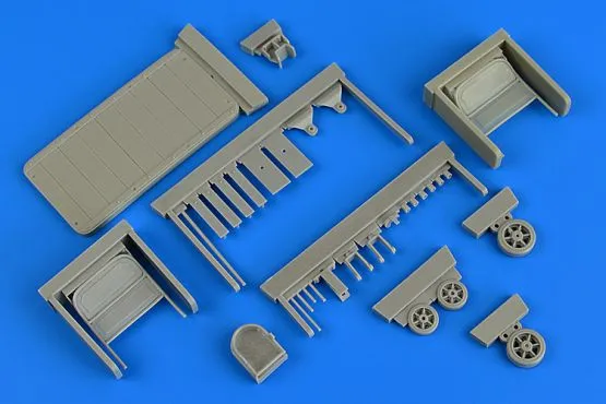 US 2ton wood deck trailer (caster steer) 1:32