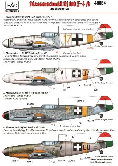 Bf 109F-4/b Hungary AF 1:48