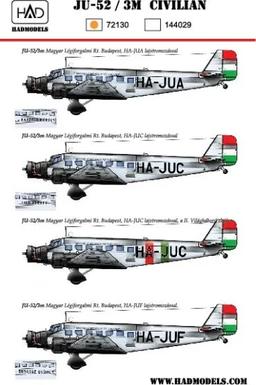 Ju-52 / M3 Hungary Civilian service 1:72