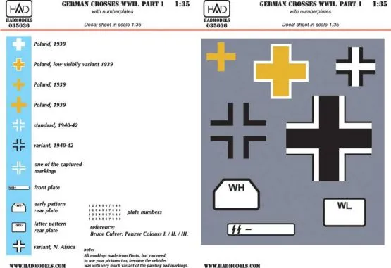 German WWII. Crosses and numberplates part.1 1:35