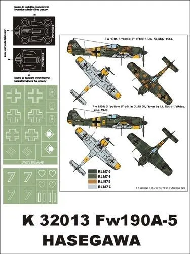 Fw 190A-5 super mask for Hasegawa 1:32