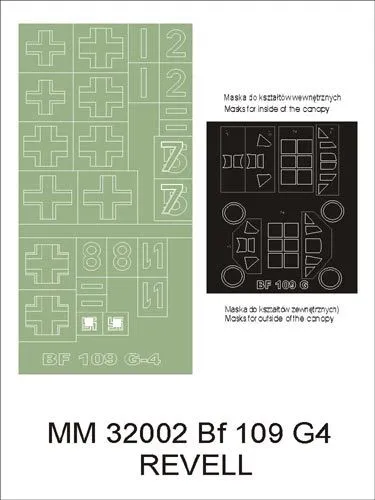 Bf 109G-4 maxi mask for Revell 1:32 Bf 109G-4 maxi mask for Revell 1:32