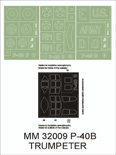 P-40B maxi mask for Trumpeter 1:32