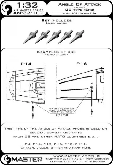 Angle Of Attack probes - US type 1:32