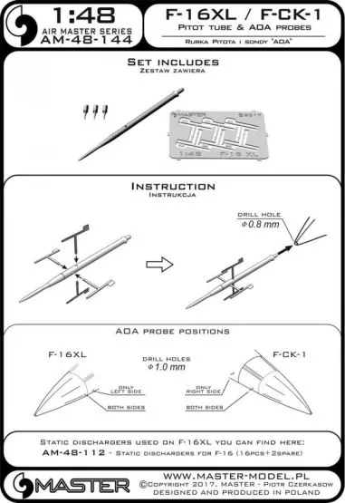 F-16XL / F-CK-1 prototype - Pitot Tube & A. Of A. 1:48