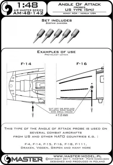 Angle Of Attack probes - US type 1:48
