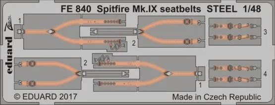 Spitfire Mk. IX seatbelts STEEL 1:48