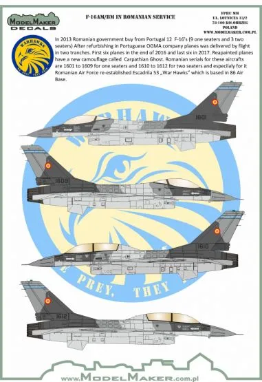 F-16AM/BM in Romanian service 1:72
