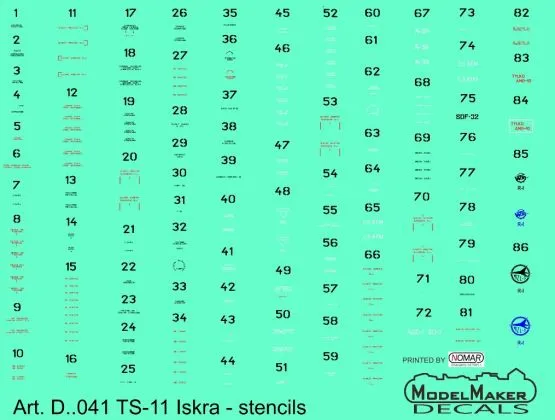 TS-11 Iskra - stencils 1:72