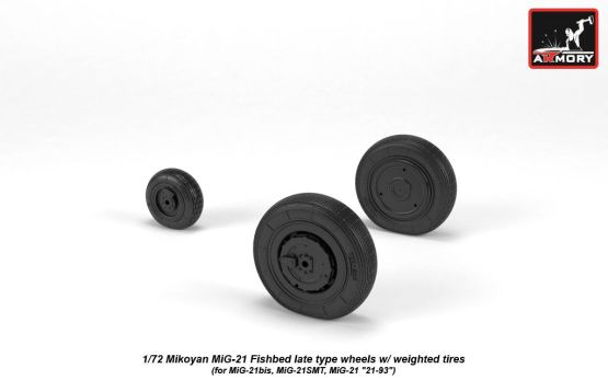 MiG-21 late type wheels w/ weighted tires 1:72