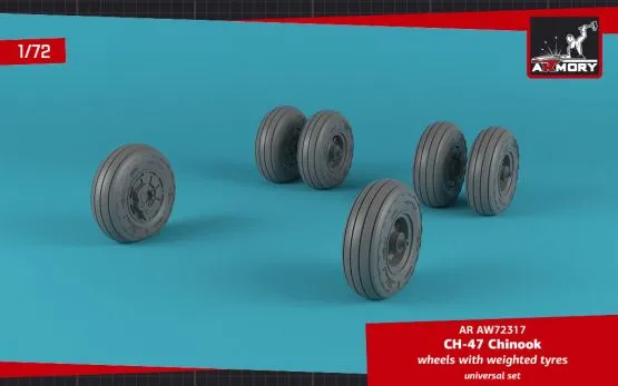 CH-47 Chinook wheels w/ weighted tires 1:72