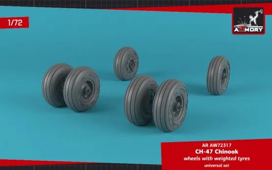 CH-47 Chinook wheels w/ weighted tires 1:72