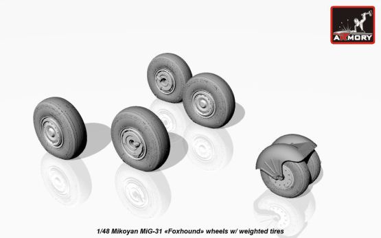 MiG-31 wheels w/ weighted tires 1:48