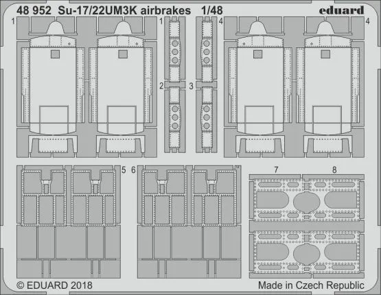 Su-17/22UM3K airbrakes for Kitty Hawk 1:48