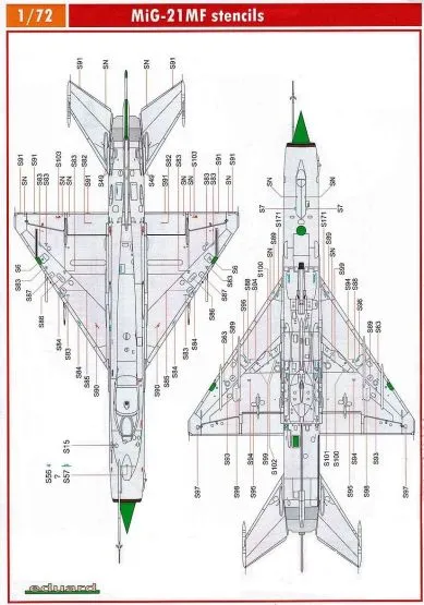 MiG-21MF stencils 1:72