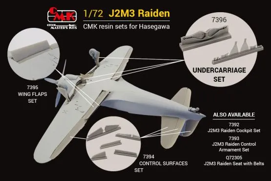 J2M3 Raiden Wheel Wells and Covers for Hasegawa 1:72