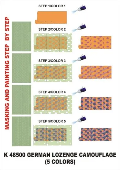 German Lozenge Camouflage - 5 Colors 1:48