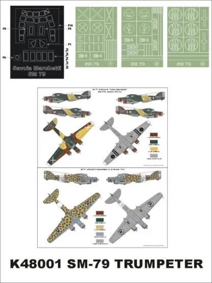 SM-79 Sparviero super mask for Trumpeter 1:48