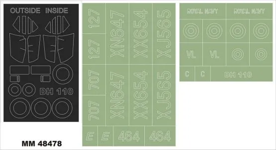 DH.110 Sea Vixen FAW 2 maxi mask for Trumpeter 1:48