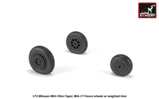 MiG-15bis (late) / MiG-17 wheels w/ weighted tires 1:72