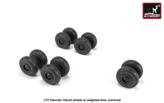 Yak-42 wheels w/ weighted tires 1:72