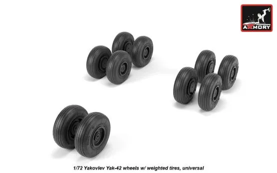 Yak-42 wheels w/ weighted tires 1:72