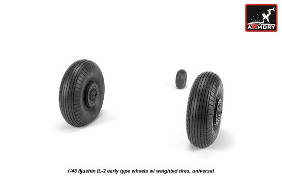Il-2 Bark early type wheels w/ weighted tires 1:48